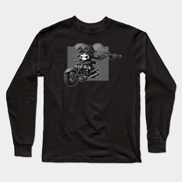 Cupcake Crossbones Biker Long Sleeve T-Shirt by cucacb